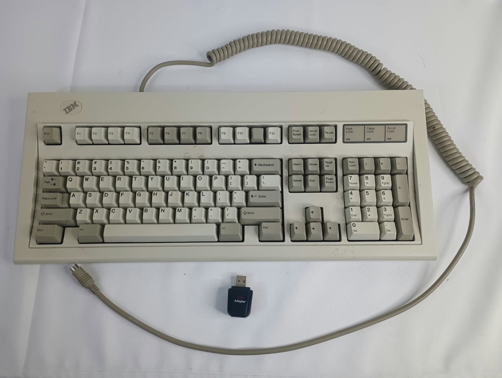 Vintage 1989 IBM PC Model M 1391401 Keyboard PS/2 Cable + USB converter WORKING Vintage 1989 IBM PC Model M 1391401 Keyboard PS/2 Cable + USB converter WORKING