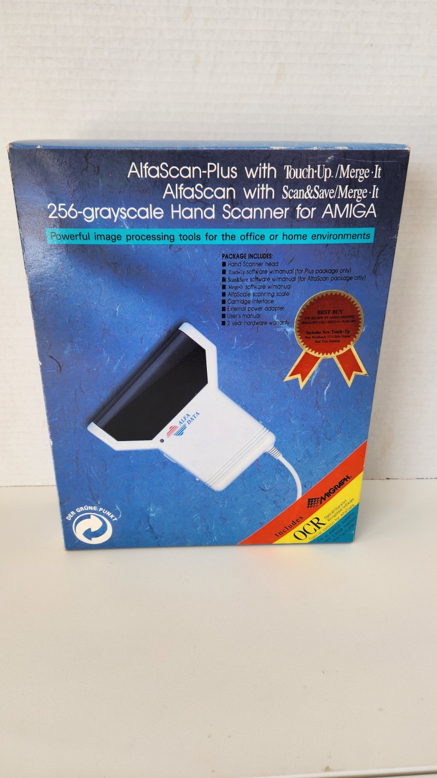 NOB AlfaData AlfaScan Plus Hand Scanner for Commodore Amiga 256 Grayscale RARE NOB AlfaData AlfaScan Plus Hand Scanner for Commodore Amiga 256 Grayscale RARE