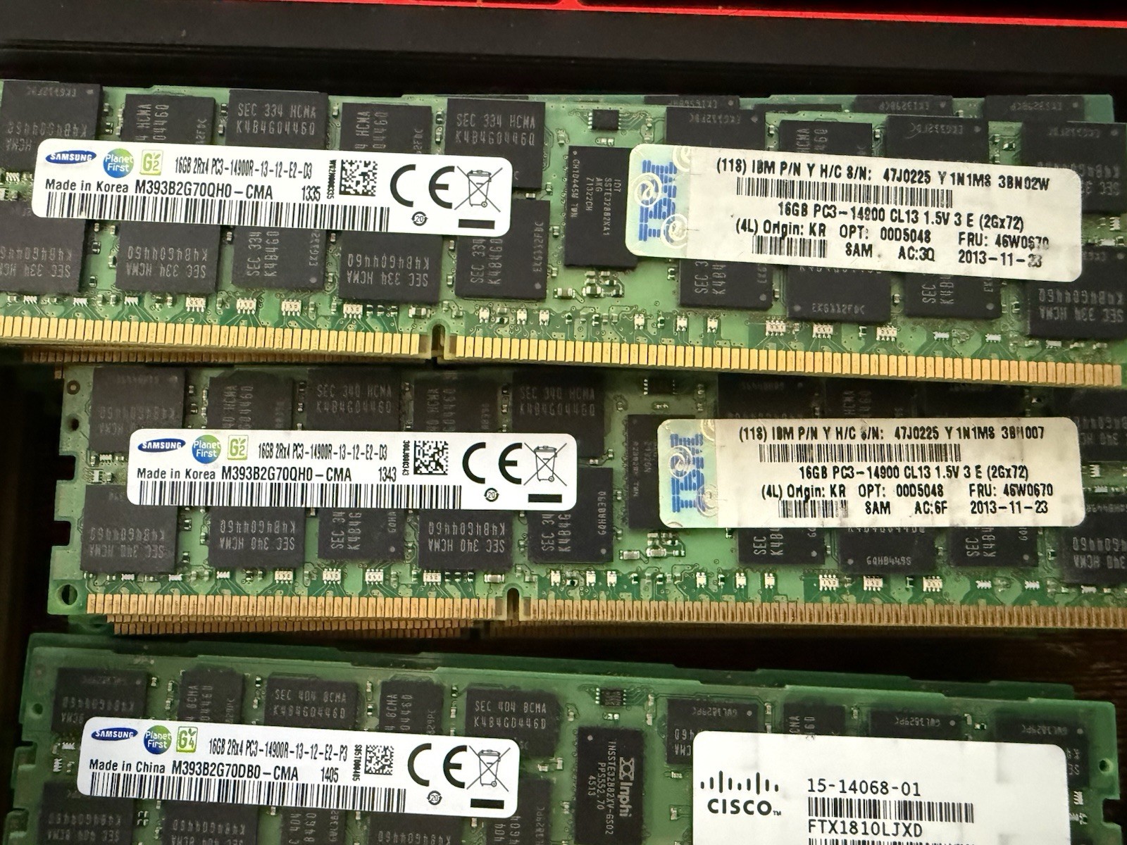 Huge Lot 92x ECC Server RAM 16GB 8GB DDR3 14900R 12800R 10600R Samsung Hynix Huge Lot 92x ECC Server RAM 16GB 8GB DDR3 14900R 12800R 10600R Samsung Hynix