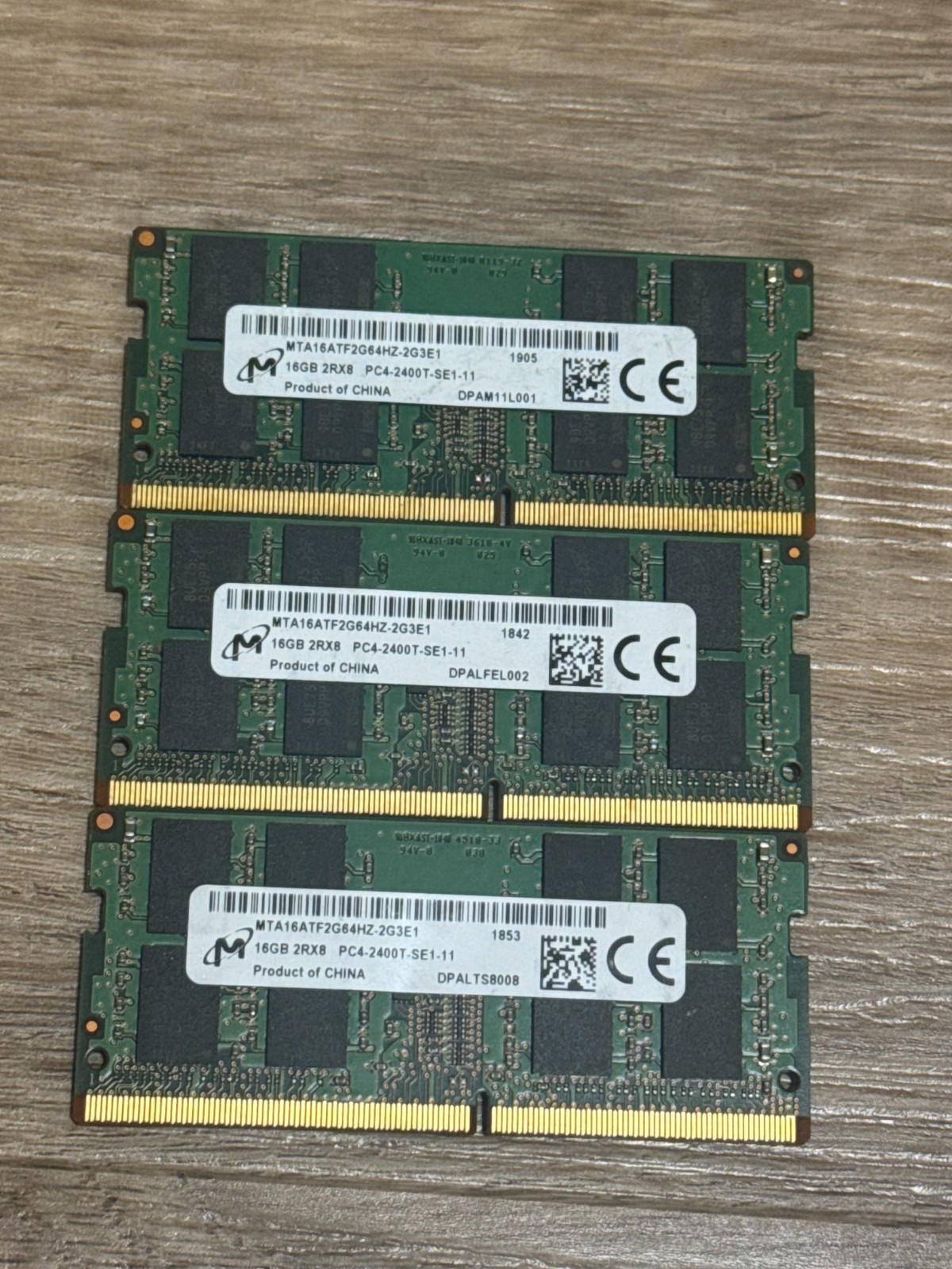 Micron 48GB 3x16GB DDR4-2400 SO-DIMM MTA16ATF2G64HZ-2G3E1 Laptop RAM Lot