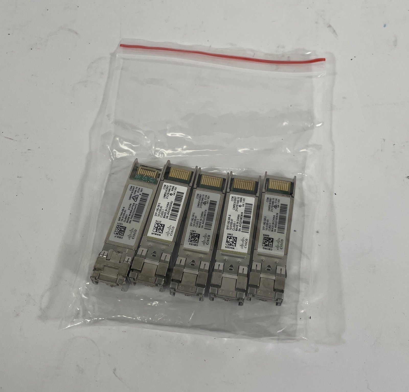 Lot of 5 Genuine Cisco SFP-10G-SR-S 10-3105-01 Lot of 5 Genuine Cisco SFP-10G-SR-S 10-3105-01