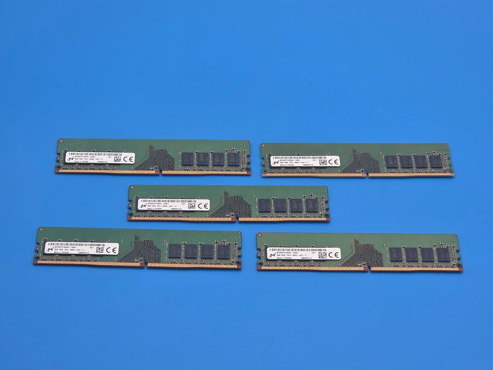 Lot of 5 - 8GB DDR-4 2666 MHz Desktop UDIMM Samsung MTA8ATF1G64AZ-2G6E1 Tested