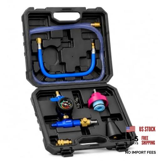 Coolant Vacuum Refill Kit, 9‑Piece All‑Aluminum Cooling System Tool for BLACK