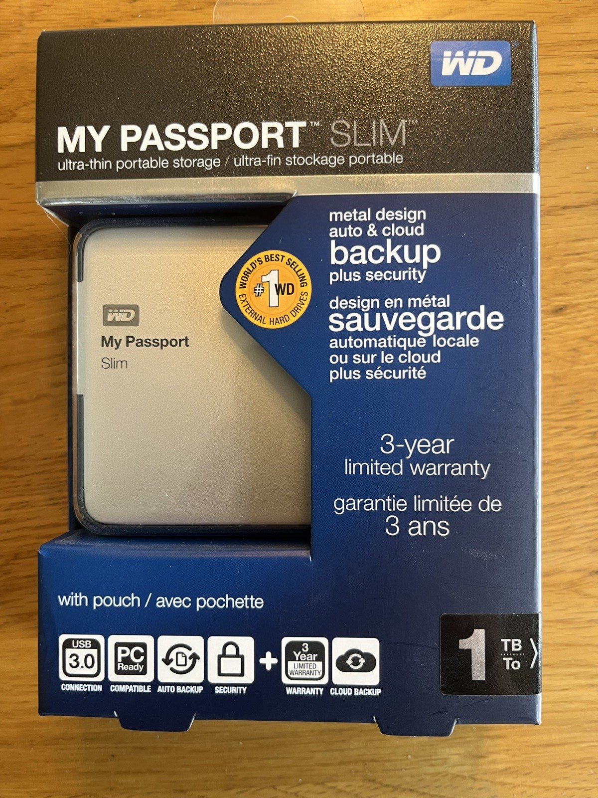 WD My Passport Wireless 1TB Portable External Hard Drive USB 3.0 Slim w/Pouch WD My Passport Wireless 1TB Portable External Hard Drive USB 3.0 Slim w/Pouch