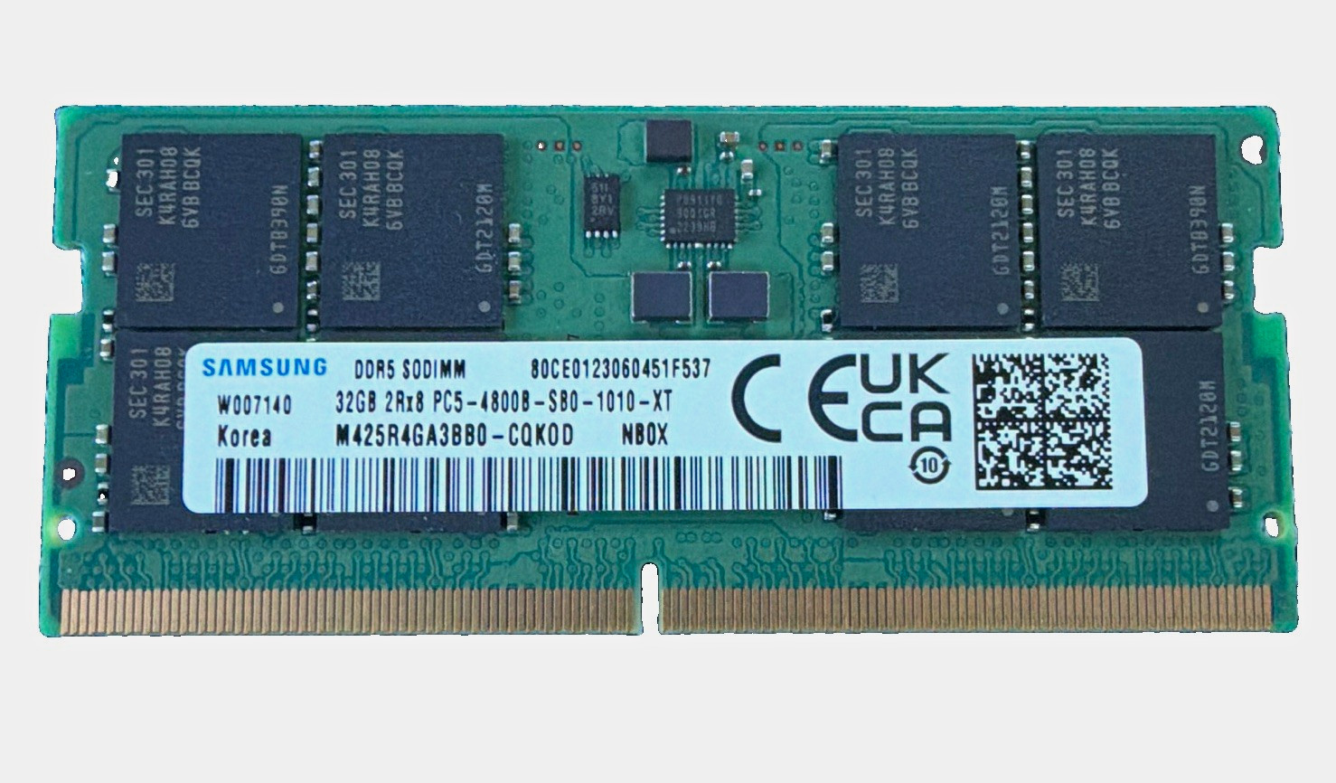 Samsung 32GB DDR5 SO-DIMM PC5-4800B 262-Pin Non-ECC M425R4GA3BB0