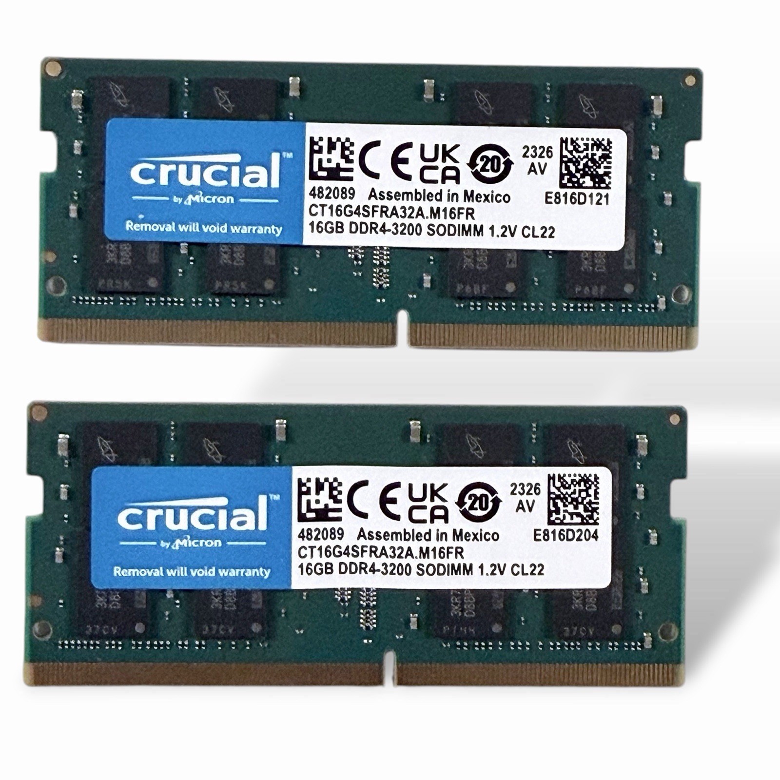 Crucial 32GB (2x16GB) DDR4-3200 PC4-25600 SO-DIMM CL22 CT16G4SFRA32A.M16FR Crucial 32GB (2x16GB) DDR4-3200 PC4-25600 SO-DIMM CL22 CT16G4SFRA32A.M16FR