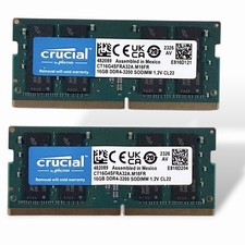 Crucial 32GB (2x16GB) DDR4-3200 PC4-25600 SO-DIMM CL22 CT16G4SFRA32A.M16FR picture