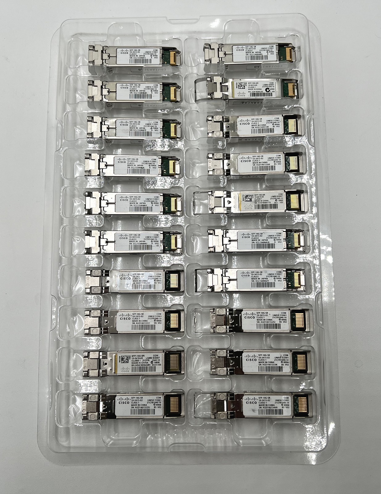 *Lot of 20* Cisco SFP-10G-SR Transceiver Modules *Lot of 20* Cisco SFP-10G-SR Transceiver Modules