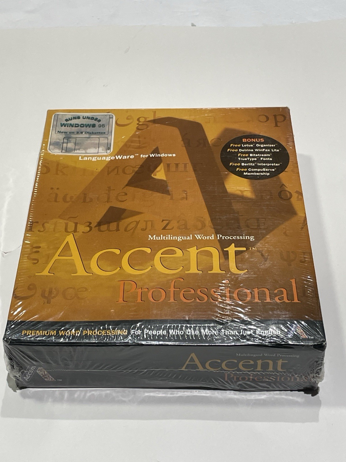 Accent Professional V2.0 Multilingual Word Processor Vintage Windows 95 Sealed Accent Professional V2.0 Multilingual Word Processor Vintage Windows 95 Sealed