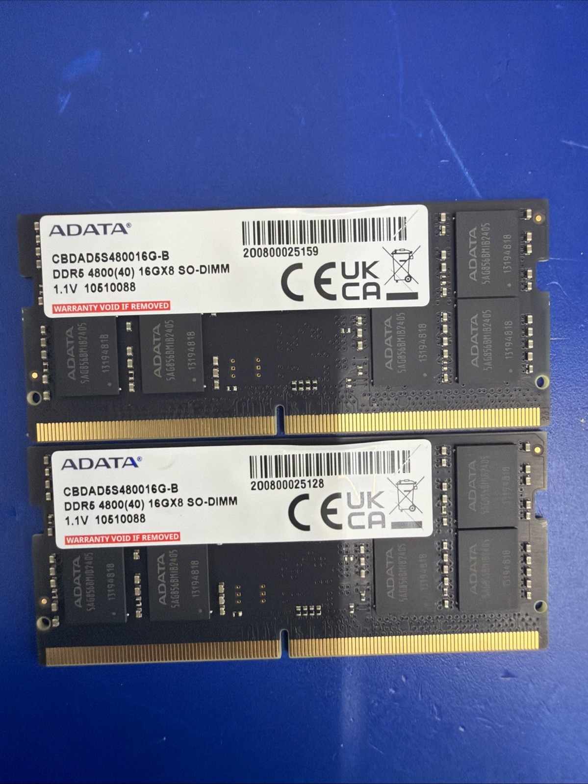 ADATA 32GB 2X16gb 4800 MT/s (DDR5-4800) CBDAD5S480016G-B Laptop Memory ADATA 32GB 2X16gb 4800 MT/s (DDR5-4800) CBDAD5S480016G-B Laptop Memory