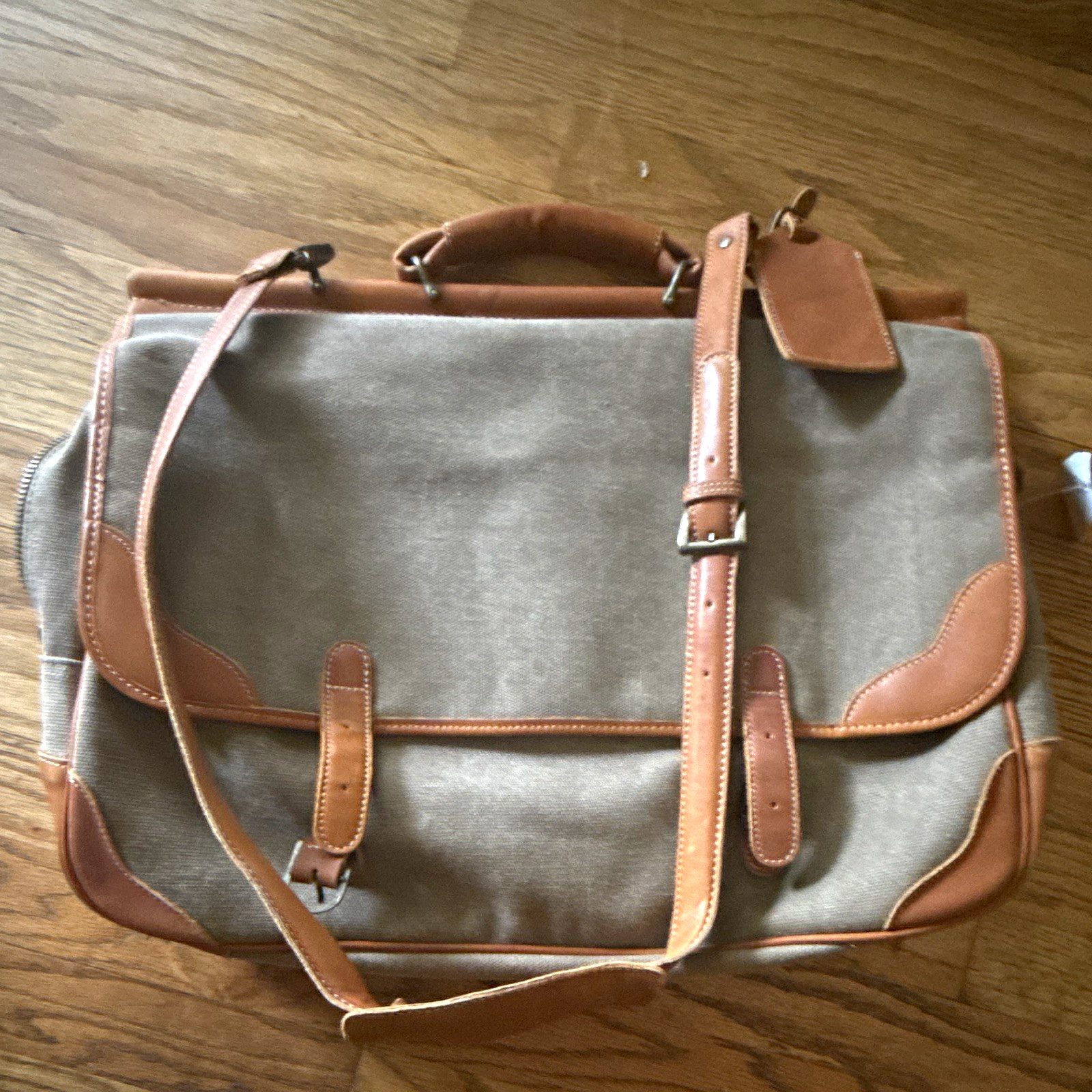 Vintage Canvas Leather Messenger Bag Briefcase Satchel Travel Laptop Shoulder Vintage Canvas Leather Messenger Bag Briefcase Satchel Travel Laptop Shoulder