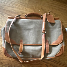 Vintage Canvas Leather Messenger Bag Briefcase Satchel Travel Laptop Shoulder  picture