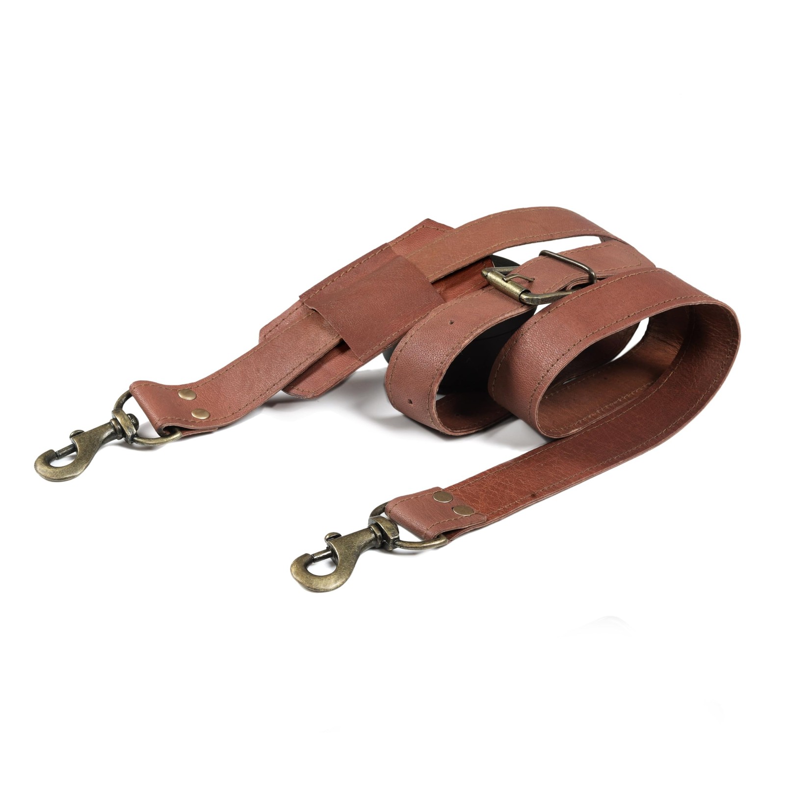 VINTAGE COUTURE Leather Adjustable Padded Replacement Shoulder Strap with Met... VINTAGE COUTURE Leather Adjustable Padded Replacement Shoulder Strap with Met...