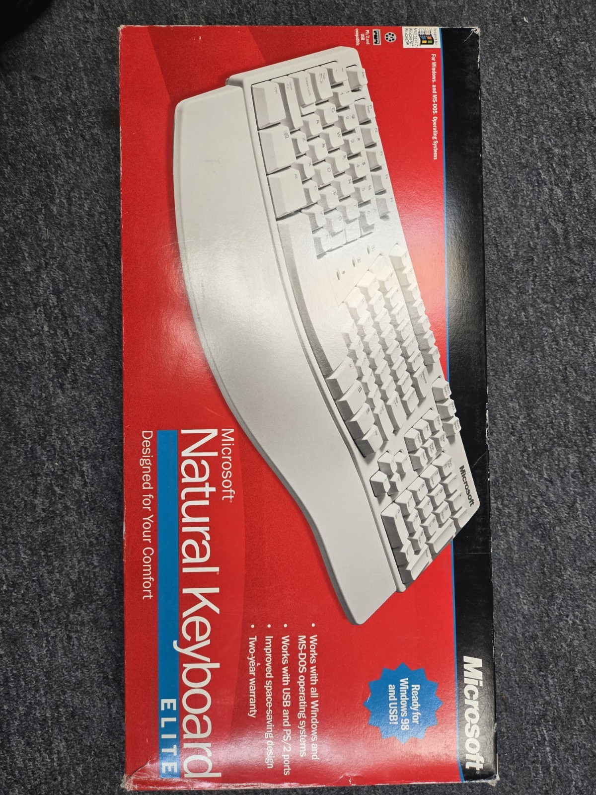 Microsoft Elite White Natural Keyboard Vintage ps/2 and usb A11-00337 Microsoft Elite White Natural Keyboard Vintage ps/2 and usb A11-00337