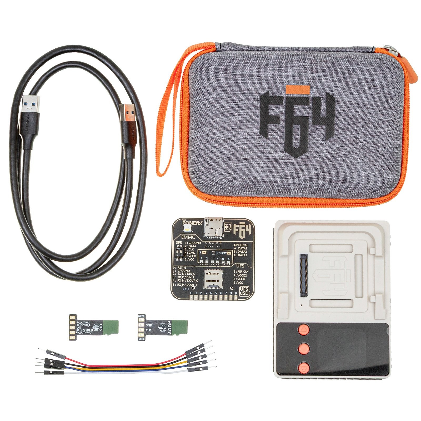 Flash 64 Lite F64 - programmer for UFS, eMMC, Nano memory cards, MicroSD Flash 64 Lite F64 - programmer for UFS, eMMC, Nano memory cards, MicroSD