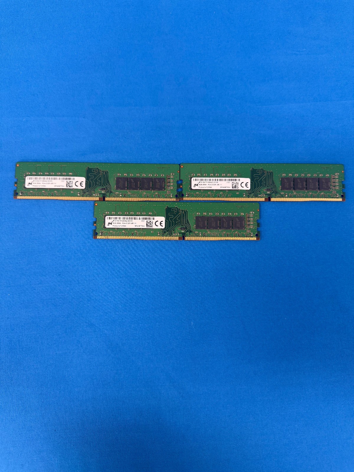 Lot Of 3 Micron MTA16ATF1G64AZ-2G1B1 2RX8 8GB PC4-2133P-UB1-11 DDR4 Memory RAM