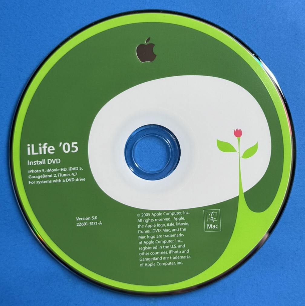 Vintage Apple Mac iLife '05 Install DVD/CD - v5.0 Vintage Apple Mac iLife '05 Install DVD/CD - v5.0