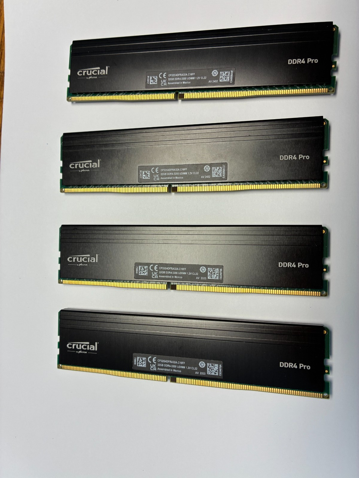 128 gb ddr4 ram 3200 mhz (32x4)-Sold after switching my motherboard 128 gb ddr4 ram 3200 mhz (32x4)-Sold after switching my motherboard