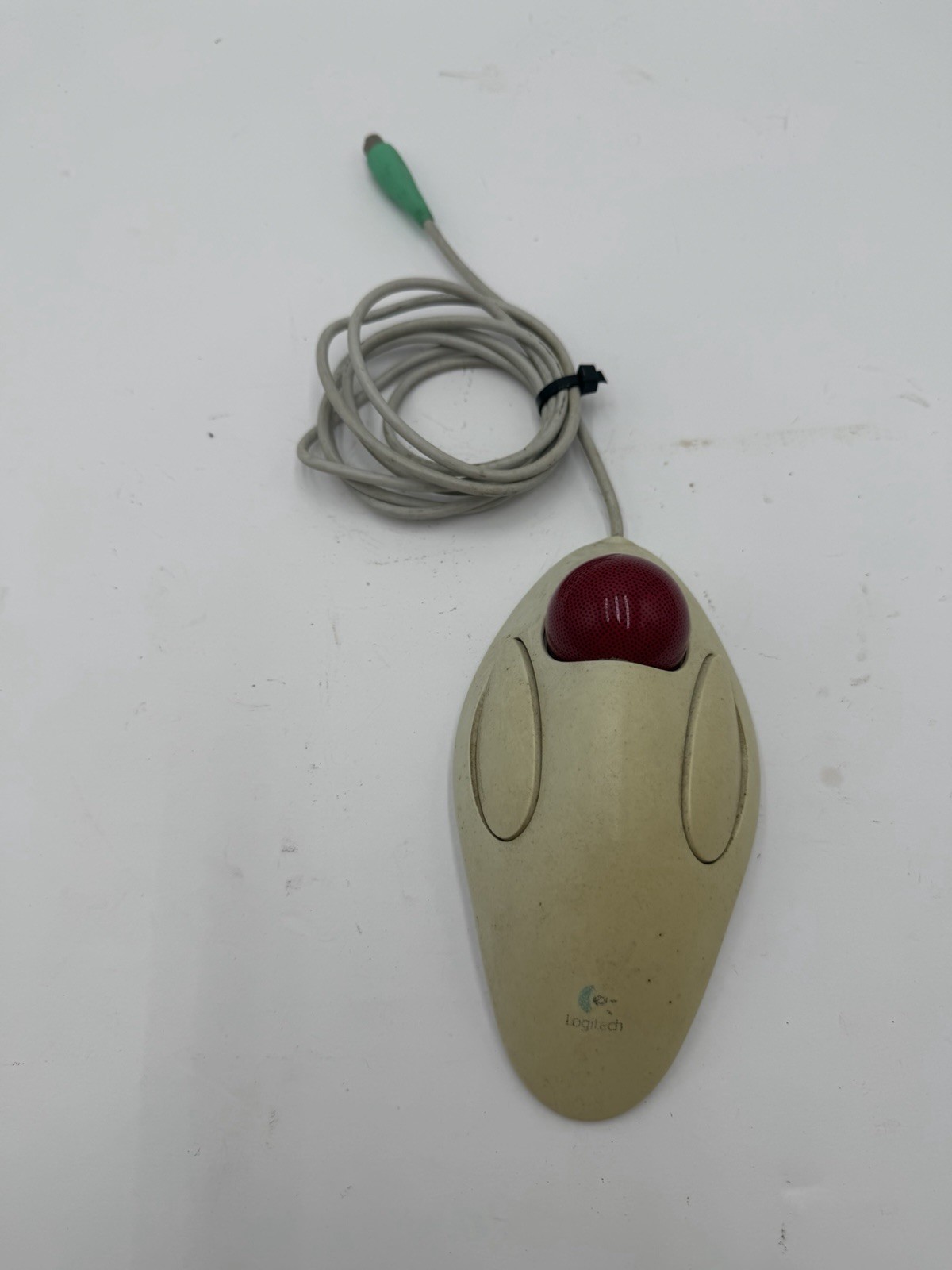 Vintage Logitech TrackMan Marble Mouse T-CH11 PS/2 Red Trackball Untested Vintage Logitech TrackMan Marble Mouse T-CH11 PS/2 Red Trackball Untested