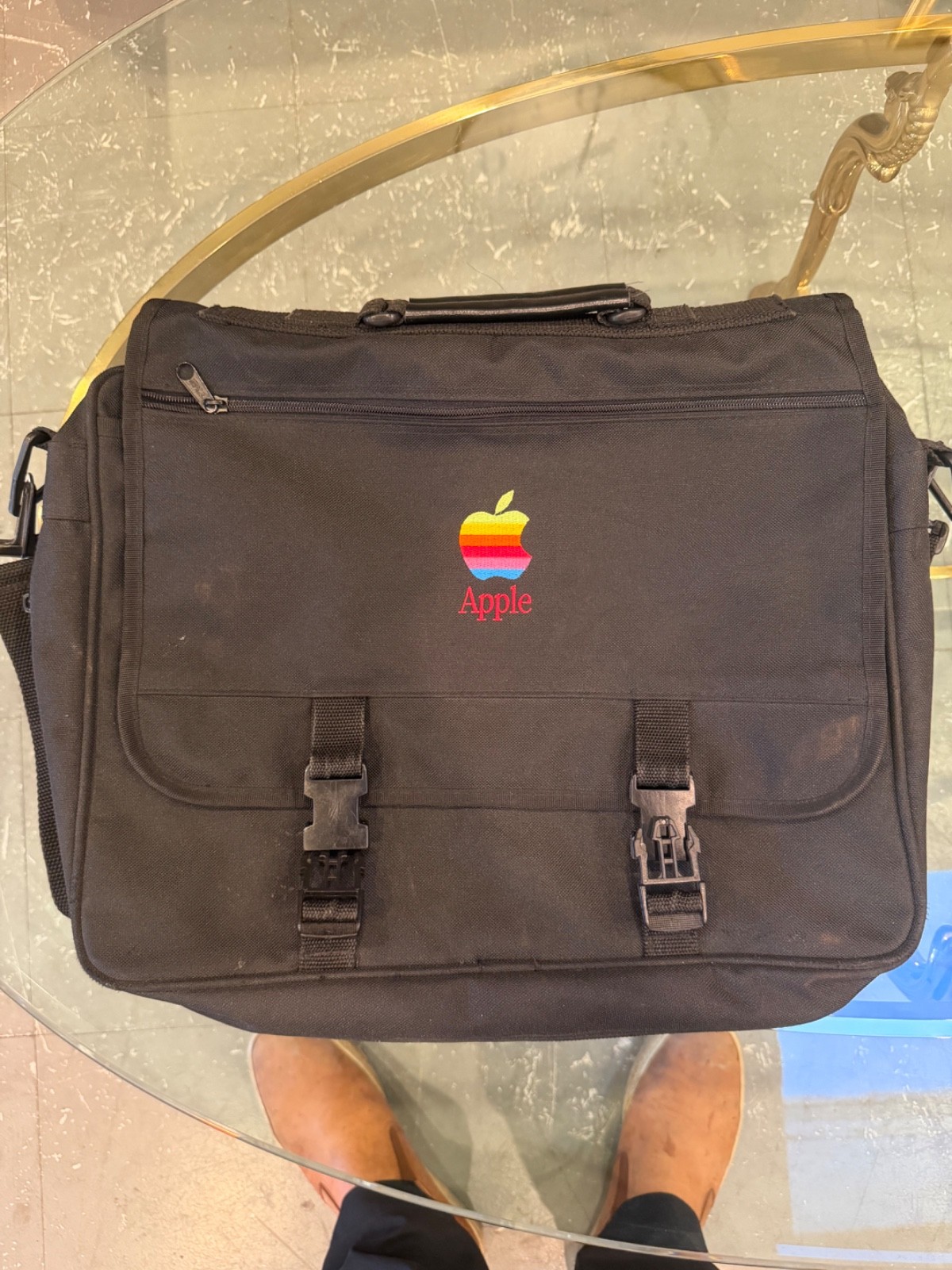 Vintage 90s Apple Computer Laptop Bag Messenger Briefcase Rainbow Logo Black Vintage 90s Apple Computer Laptop Bag Messenger Briefcase Rainbow Logo Black