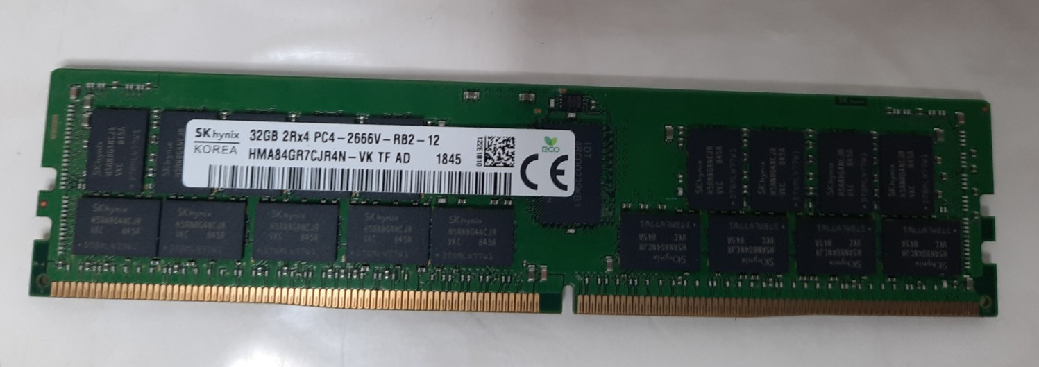 SK Hynix 32GB(1x32GB) 2RX4 PC4-2666V-R DDR4 ECC Memory RDIMM HMA84GR7CJR4N-VK SK Hynix 32GB(1x32GB) 2RX4 PC4-2666V-R DDR4 ECC Memory RDIMM HMA84GR7CJR4N-VK