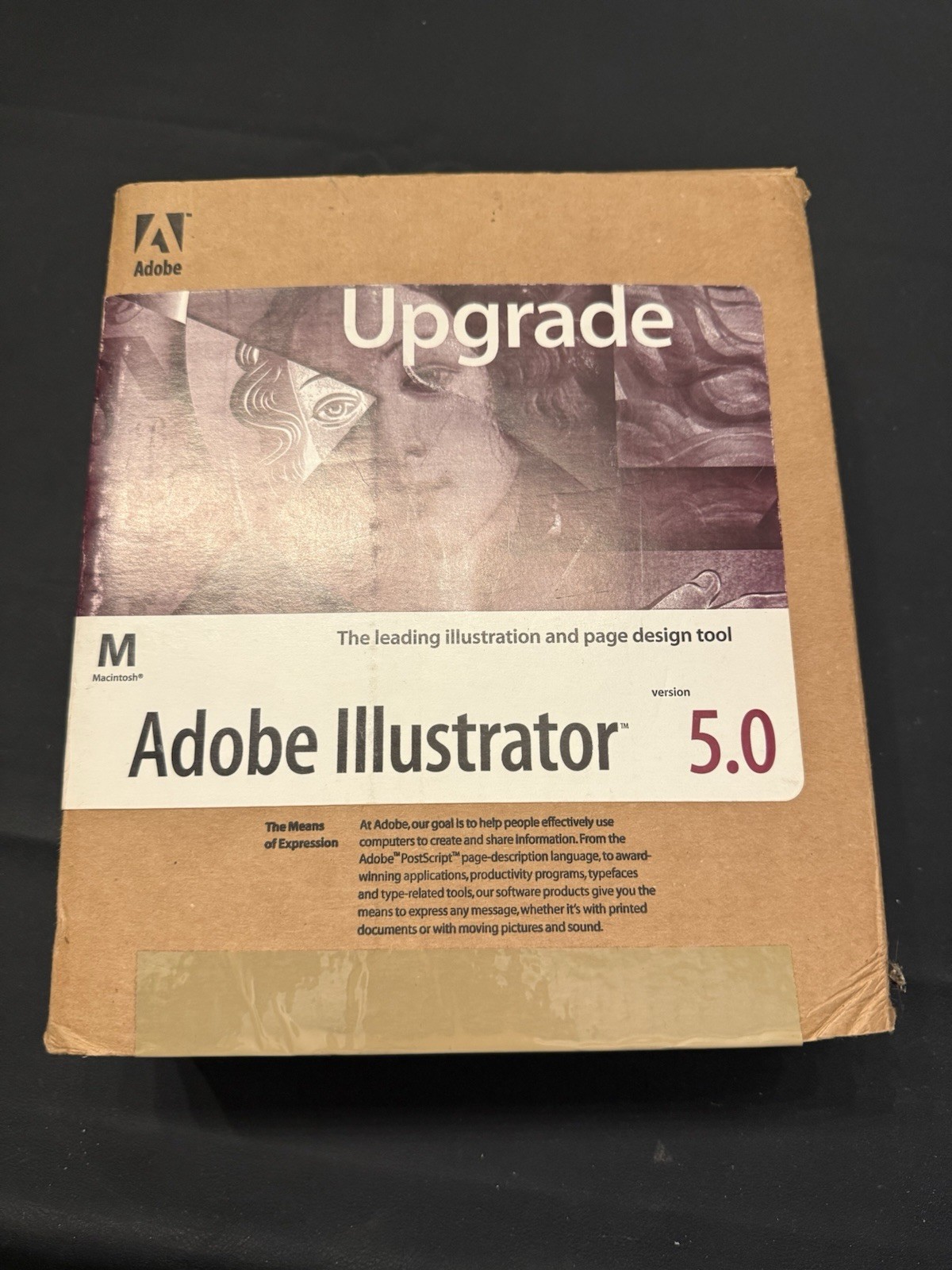 Adobe Illustrator 5.0 Upgrade Macintosh 1993 Vintage Box Manuals Floppy Disk