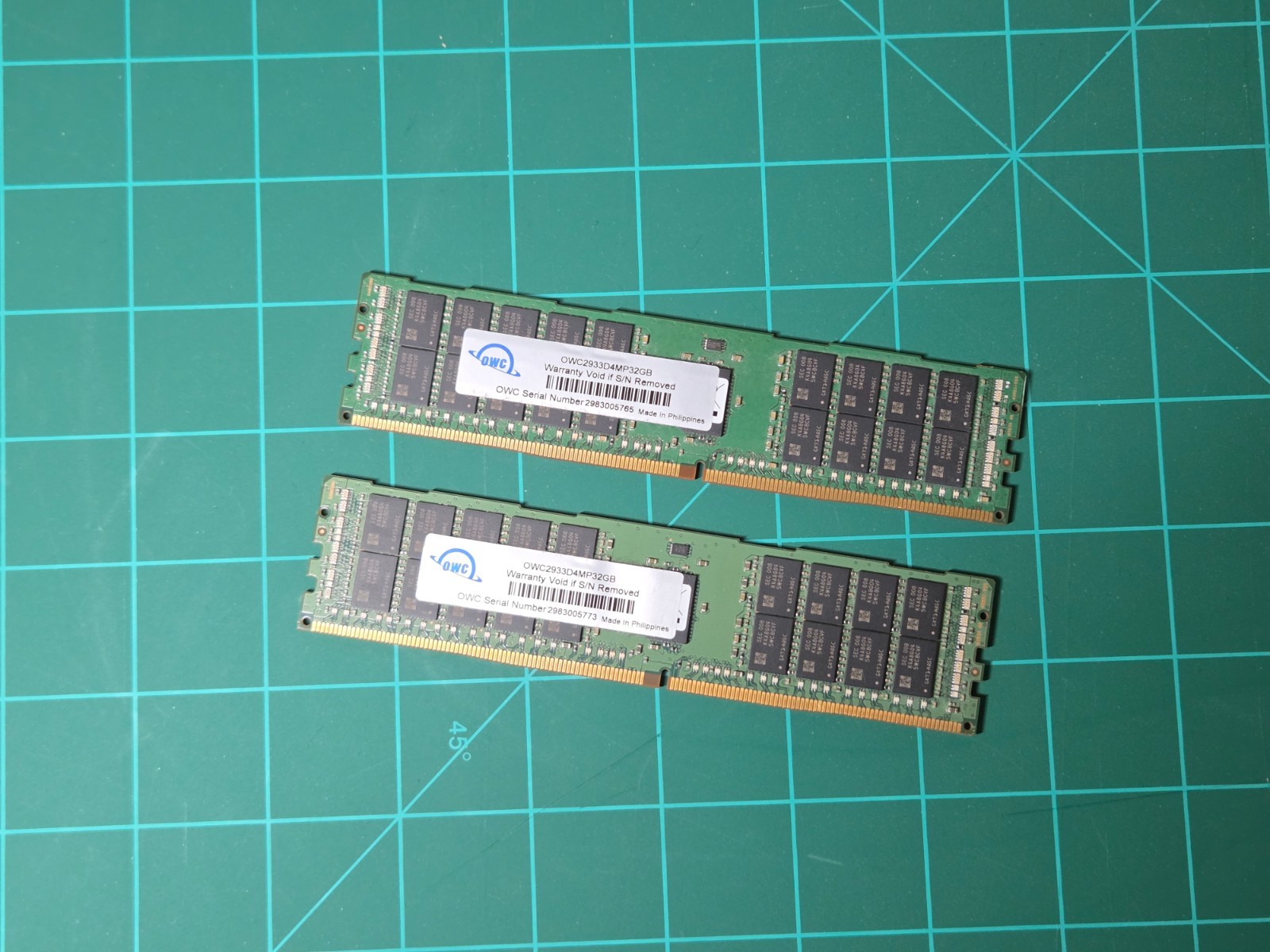 2 x 32gb OWC DDR4 ECC-R 2933MHz LRDIMMs for Mac Pro 2019