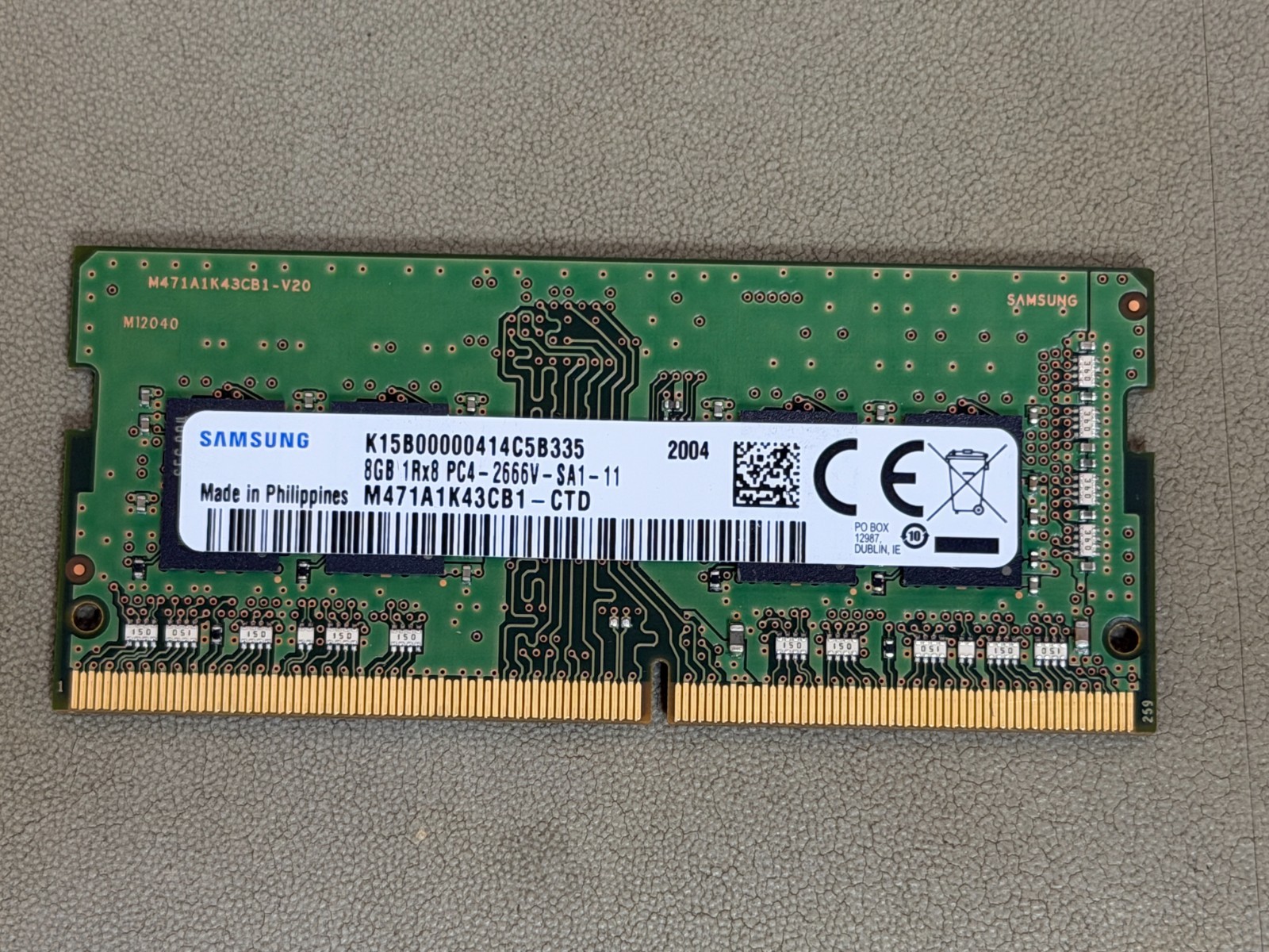 Samsung 1Rx8 PC4 2666MHz 8GB DDR4 #2 Samsung 1Rx8 PC4 2666MHz 8GB DDR4 #2