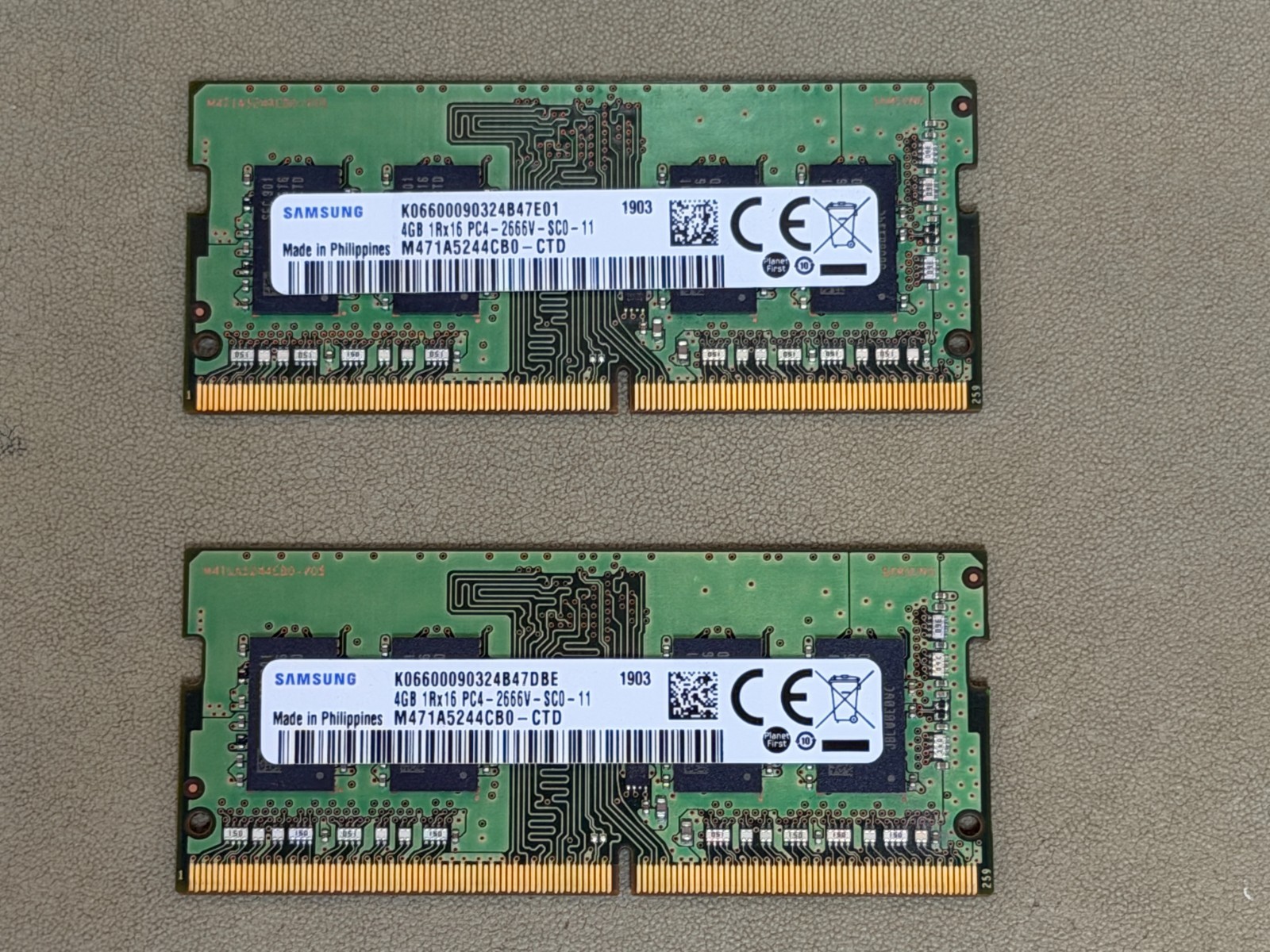 Samsung 1Rx16 PC4 2666 4GB DDR4 x2 (8Gb Total) #2