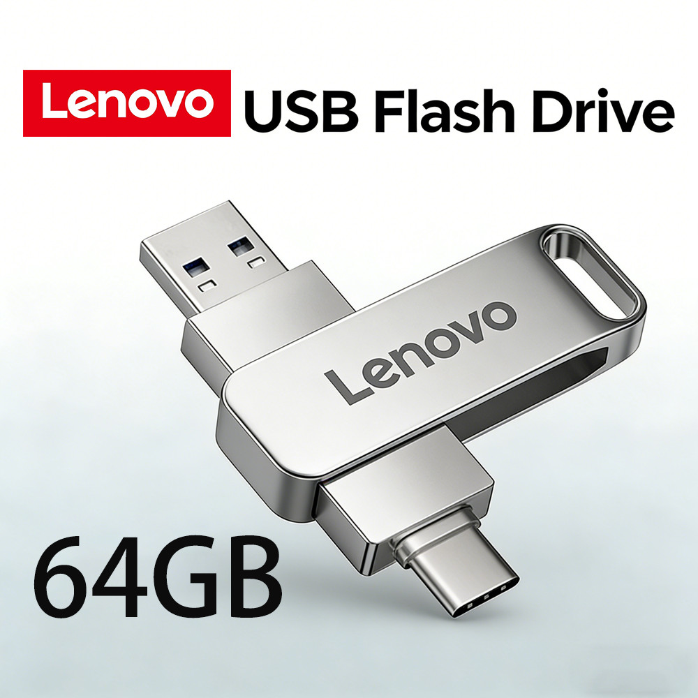 Lenovo USB 3.2 512GB OTG Flash Drive USB-C Type-C Metal Memory Stick Pen Drive