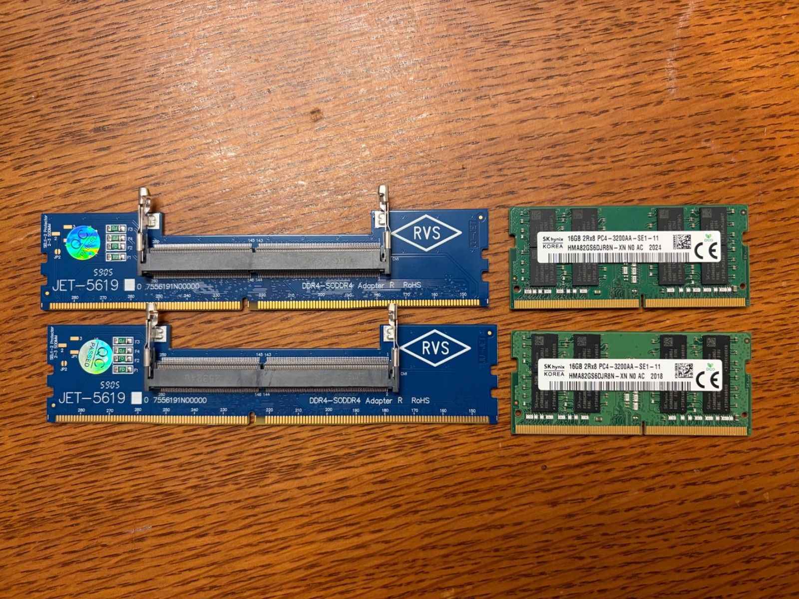 SK Hynix 32GB DDR4 3200 Laptop RAM with DIMM adapters