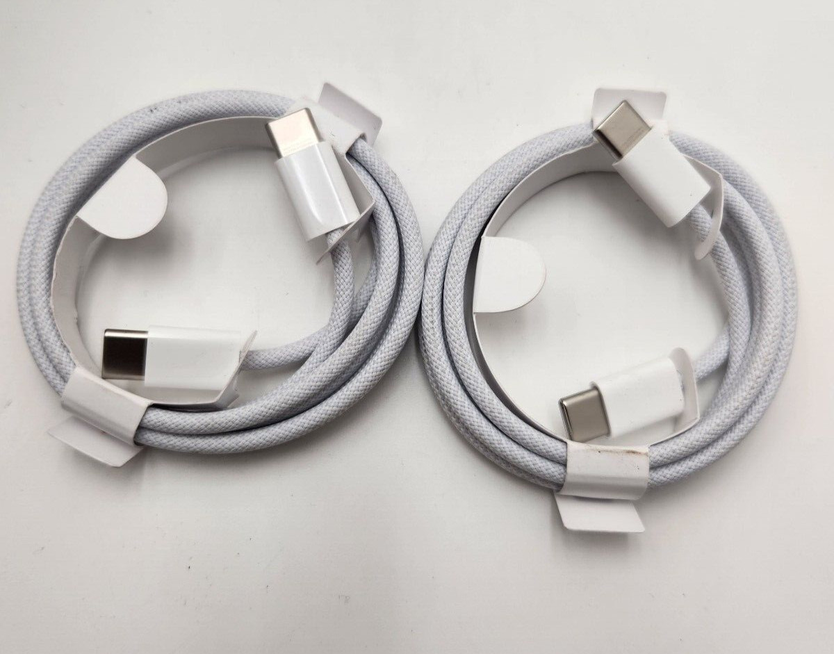 2X Genuine Apple OEM A2795 Braided Type-C to Type-C Charging Cable USB-C 1M