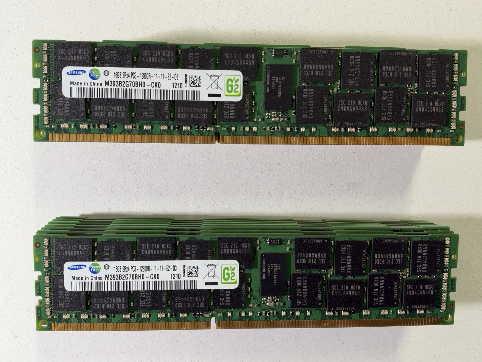 LOT 18 Samsung 16GB 2Rx4PC3-12800R ECC RDIMM M393B2G70BH0-CK0 LOT 18 Samsung 16GB 2Rx4PC3-12800R ECC RDIMM M393B2G70BH0-CK0