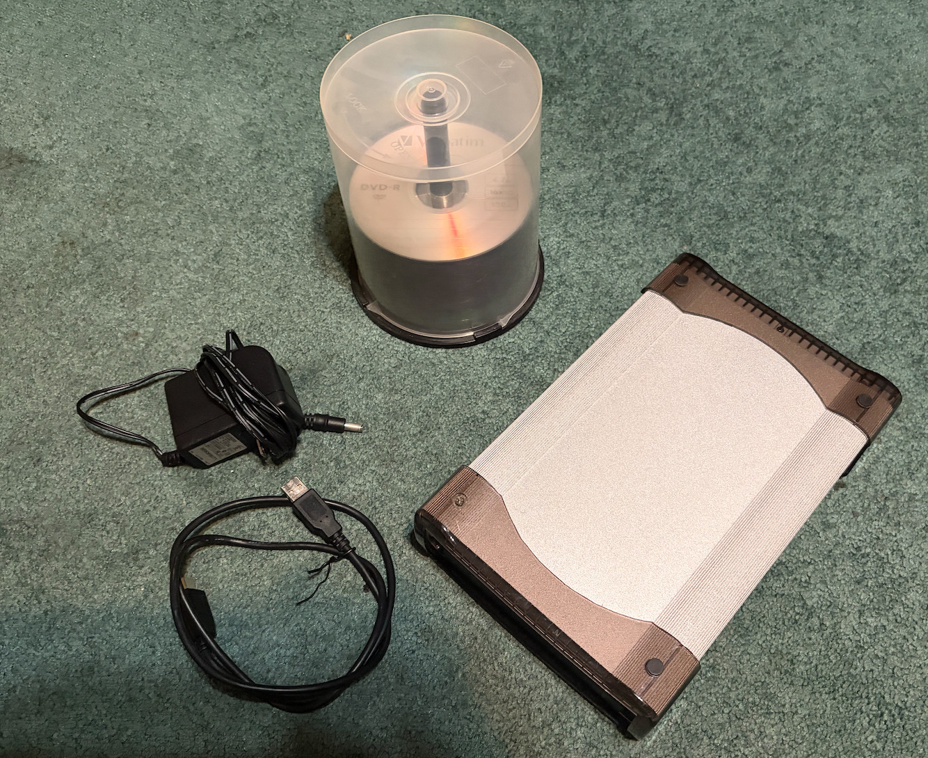 Samsung SH-S202 External DVD/CD Burner StarTech Enclosure USB + 25 DVD-R & Cases