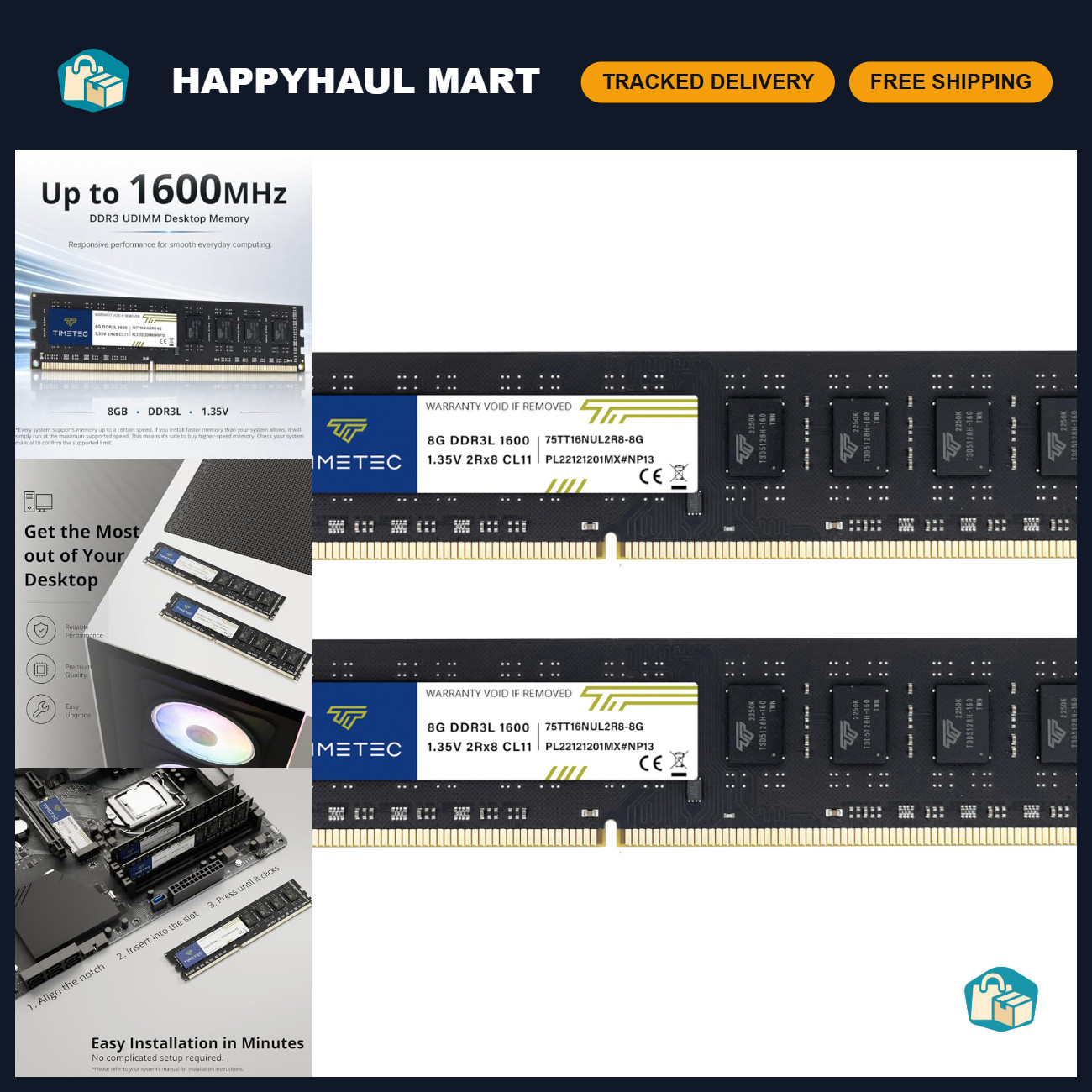 16GB DDR3L 1600MHz RAM Upgrade Kit (2x8GB) Non-ECC Unbuffered 240 Pin UDIMM 16GB DDR3L 1600MHz RAM Upgrade Kit (2x8GB) Non-ECC Unbuffered 240 Pin UDIMM