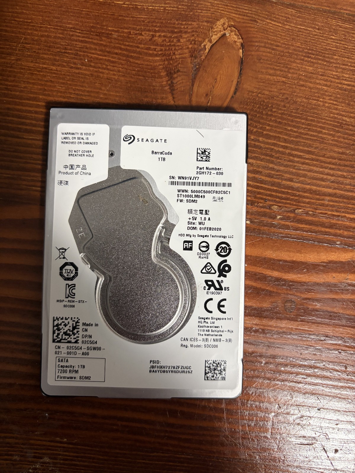 Seagate 1TB Barracuda 2.5