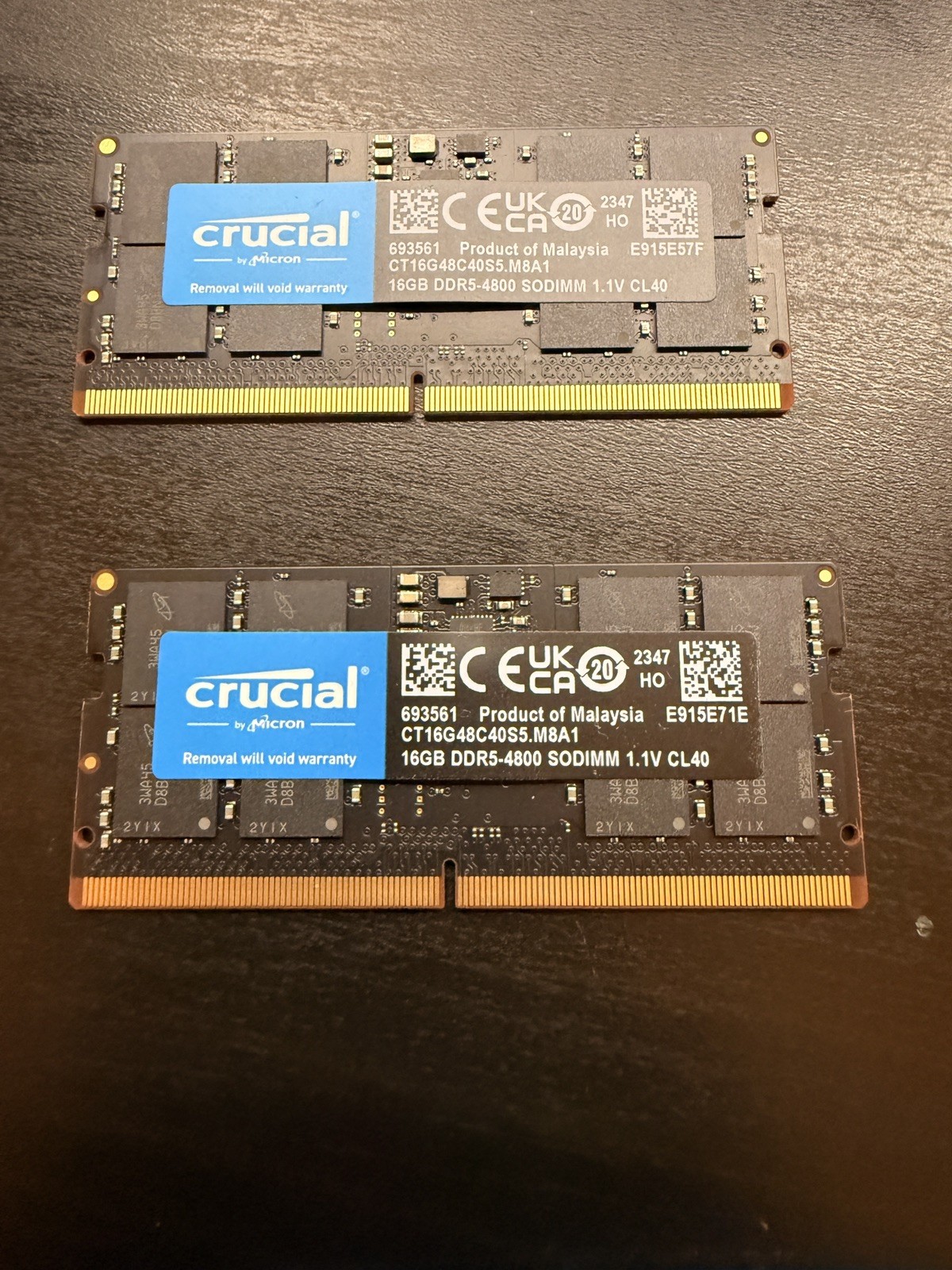 32gb Crucial 2x16gb 4800mhz CT2K16G48C40S5 32GB SO-DIMM Memory