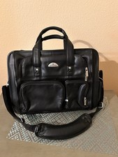 Vintage Samsonite Black 17-Inch Laptop Bag Briefcase With Shoulder Strap picture