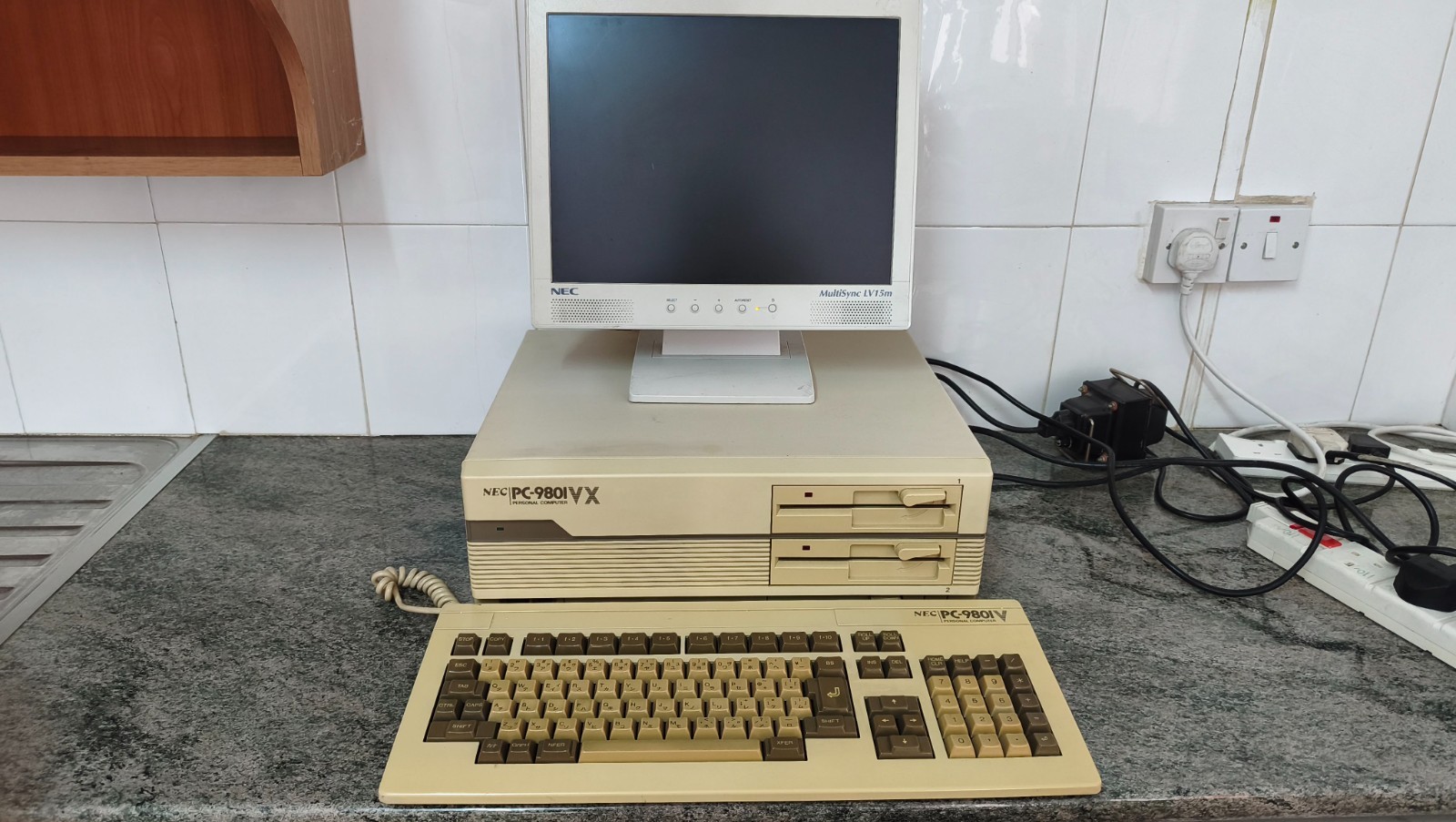 Vintage NEC PC-9801VX Japanese Computer System Powers On Vintage NEC PC-9801VX Japanese Computer System Powers On