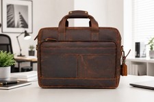 Vintage Leather Messenger Bag for Men 15