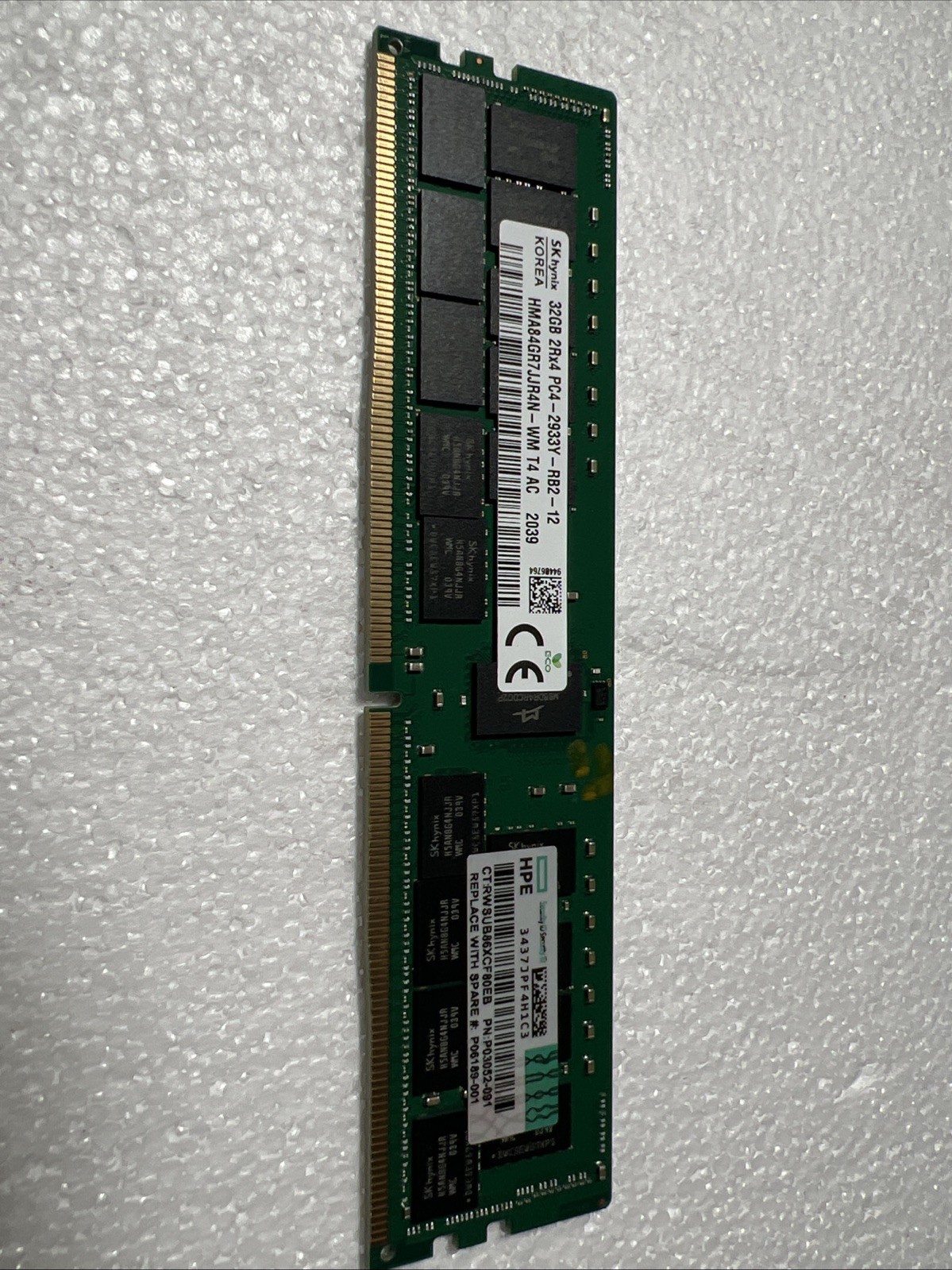 4 X SKHynix 32GB 2Rx4 PC4-2933Y DDR4 ECC RDIMM HMA84GR7JJR4N-WM 840758-091U