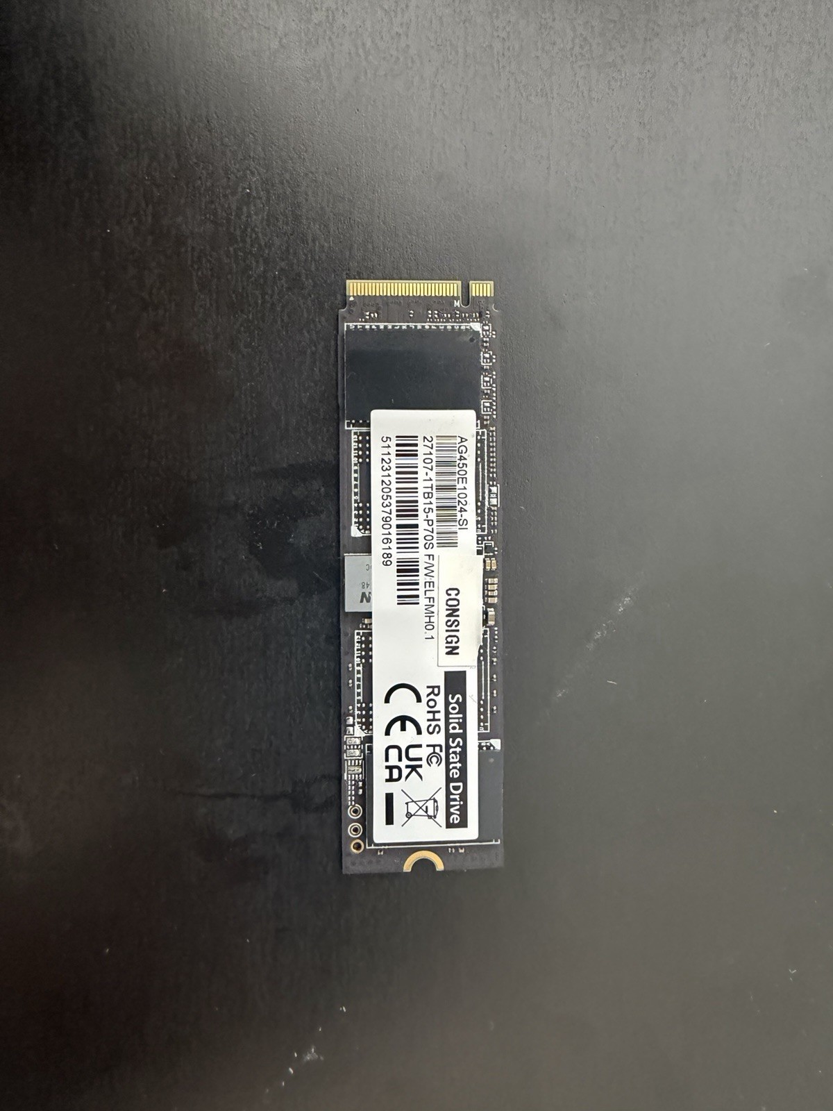 Gigabyte 1TB 2280 SSD Solid State Drive AG450E1024-Sl, 27107-1TB15-P70S