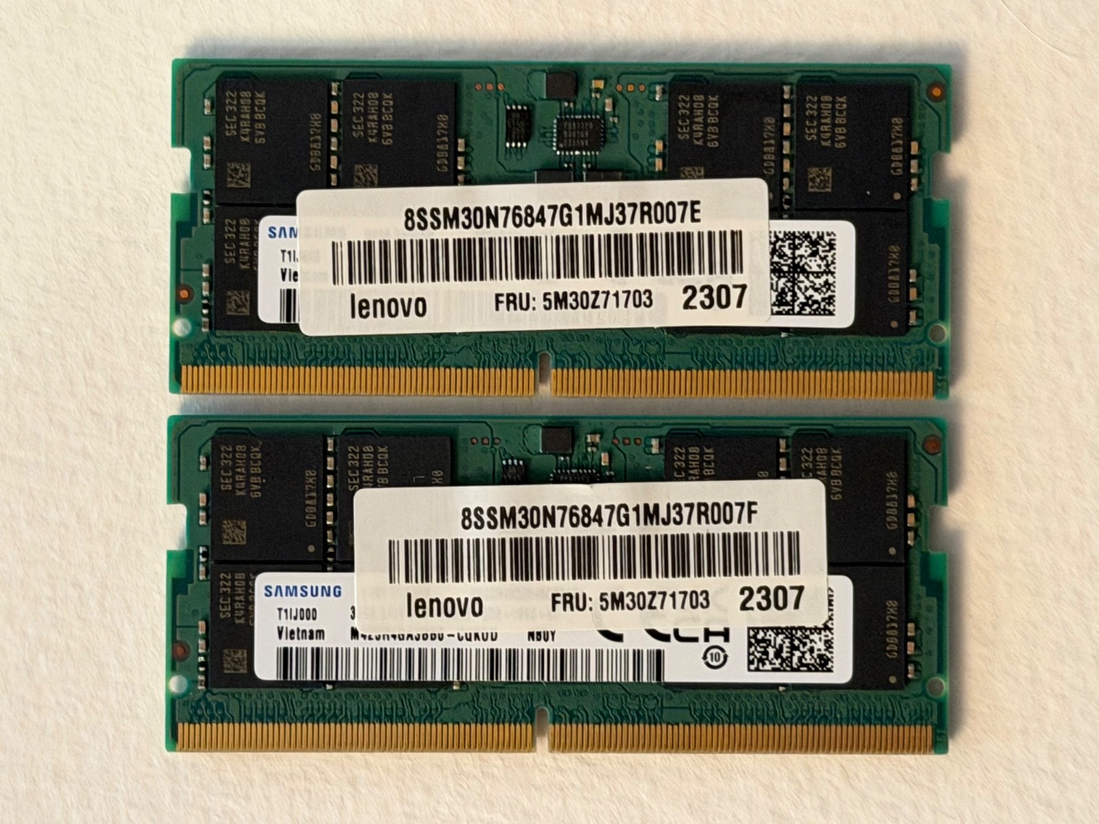 Samsung 32GB DDR5 SODIMM RAM Memory - M425R4GA3BB0-CQKOD - Lenovo FRU 5M30Z71703 Samsung 32GB DDR5 SODIMM RAM Memory - M425R4GA3BB0-CQKOD - Lenovo FRU 5M30Z71703
