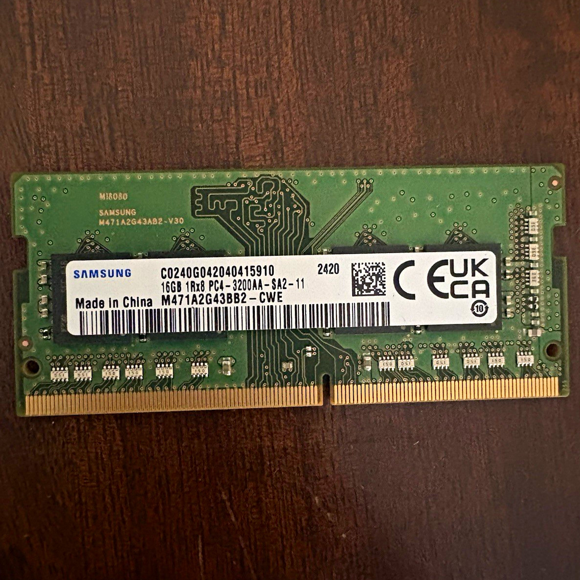 Samsung 16GB (1x16GB) DDR4-3200 PC4-3200AA SO-DIMM 260-Pin RAM - Tested