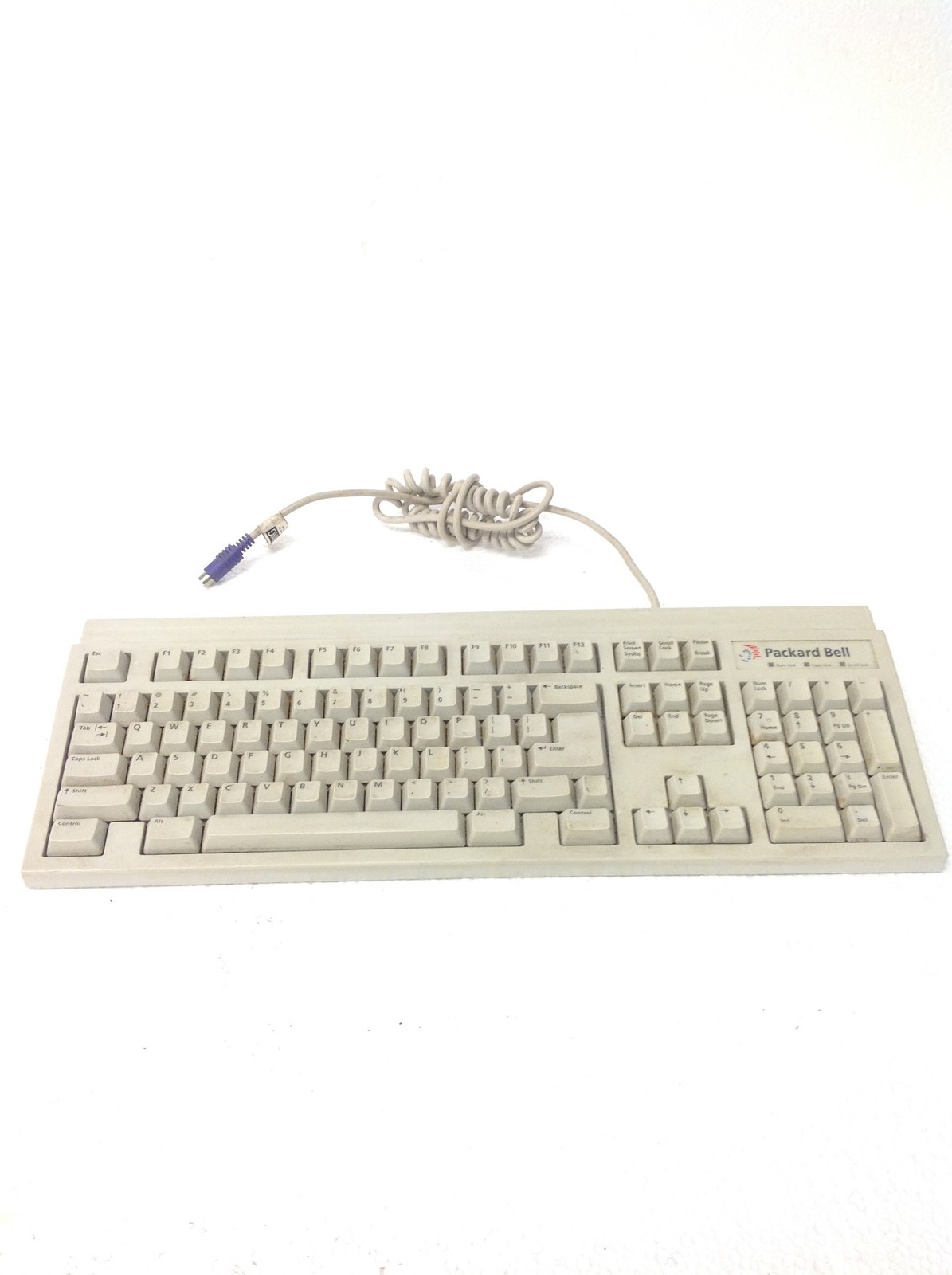 Vintage Packard Bell 5130 PS/2 Wired Mechanical Keyboard, WORKING Vintage Packard Bell 5130 PS/2 Wired Mechanical Keyboard, WORKING