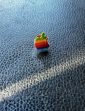 Vintage Apple Computer Rainbow Logo Enamel Lapel Pin Macintosh Mac Retro Tech picture
