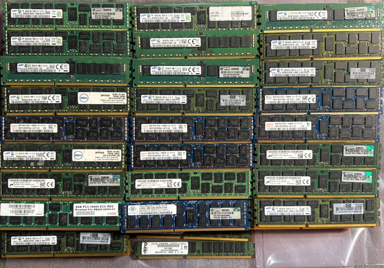 Mixed Lot of 248 SAMSUNG 8GB 2Rx4 PC3-10600R DDR3 M393B1K70CH0-CH9Q5 Server RAM Mixed Lot of 248 SAMSUNG 8GB 2Rx4 PC3-10600R DDR3 M393B1K70CH0-CH9Q5 Server RAM