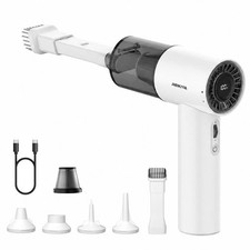 Computer Keyboard Cleaner Portable Vacuum and Compressed Air Duster White picture