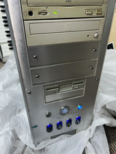 Vintage Retro PC Tower Silver LED Case NVIDIA Vanta 8MB Powers On Untested picture