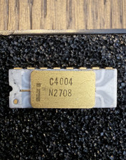 Intel C4004 N2708 MCS-4 4-Bit Microprocessor White Ceramic Gold Rare Vintage CPU picture